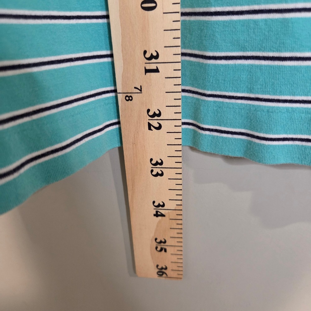 Polo Ralph Lauren Golf Shirt Mens Large Teal Striped Stretch Lisle Polo Pocket L - Picture 5 of 6